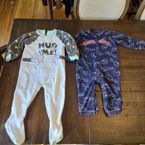 Fleece pajamas, one 18-24 months, one 24 months